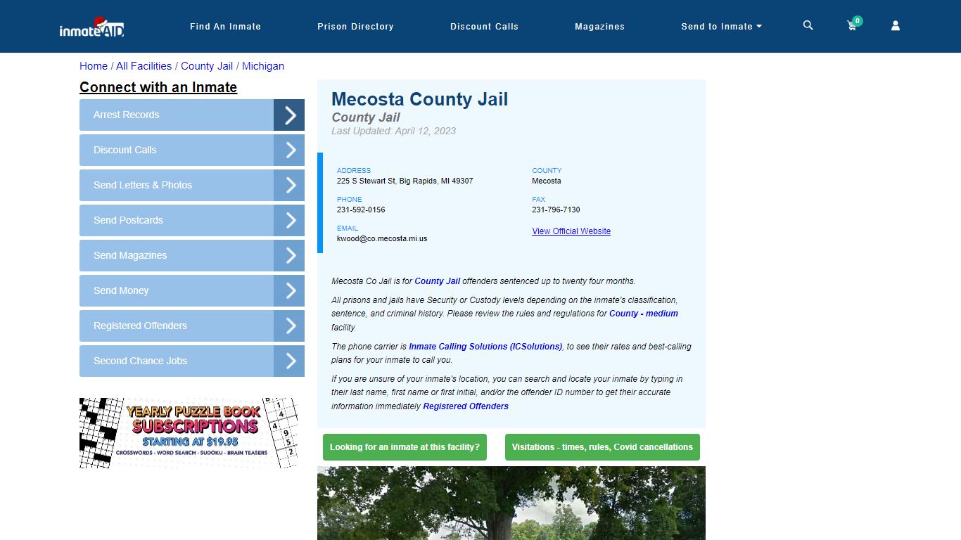 Mecosta County Jail - Inmate Locator - Big Rapids, MI